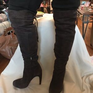 Sam Edelman Brown Suede Thigh High Platform Boots